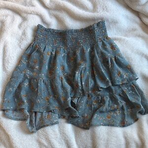 Altar'd State Blue Floral Mini Skirt